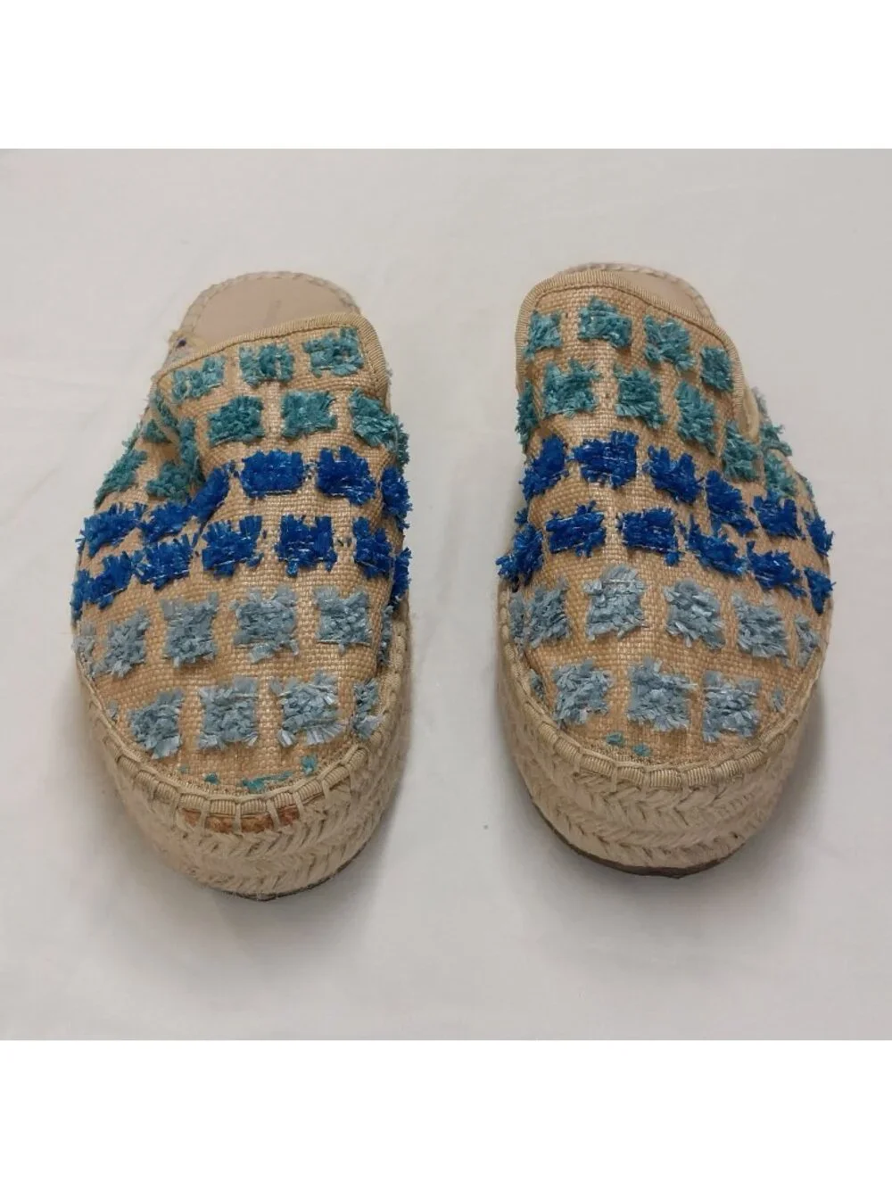 Treasure & Bond Woven Espadrille Mules Sz 10M Beige Slip-On Flats